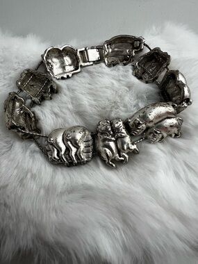 Vintage Piggy Slider Charm Bracelet